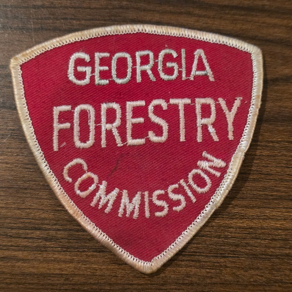 Vintage Georgia Forestry Commission Red Shield Embroidered Uniform Patch GFC